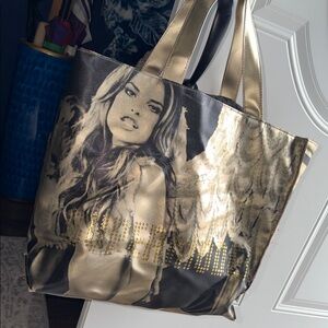 Victoria’s Secret Gold and Black Supermodel Tote Bag